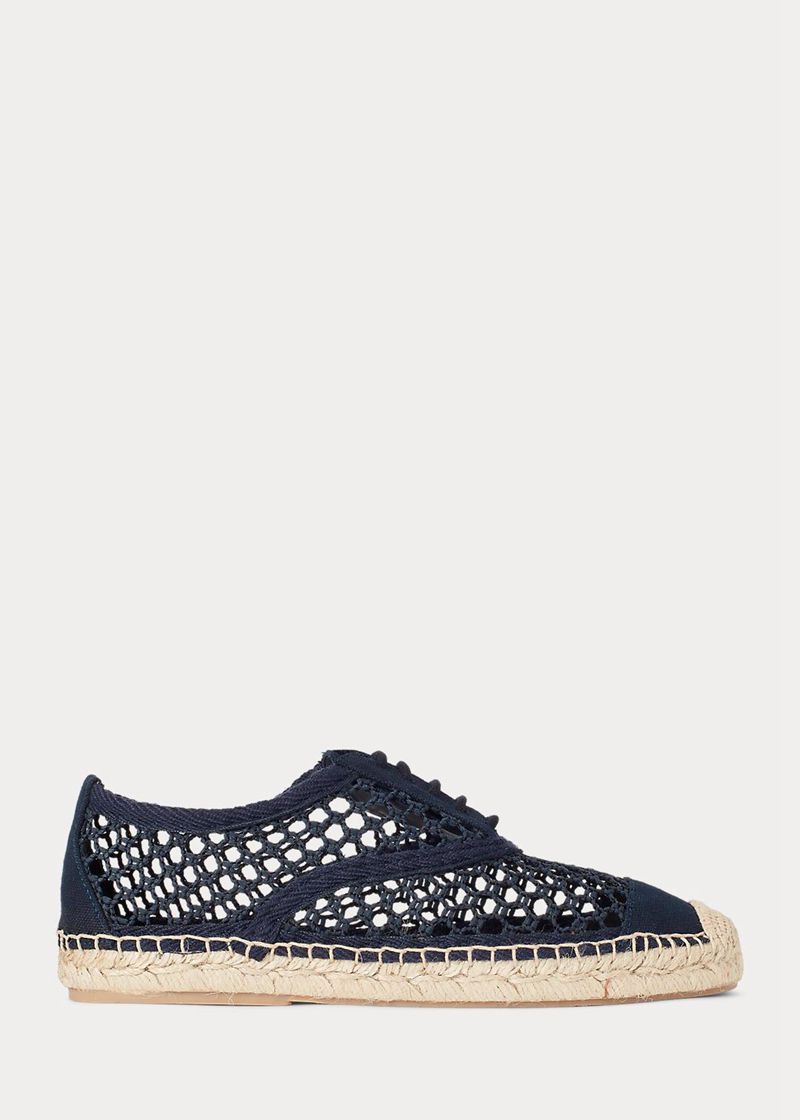 Sandalias Polo Ralph Lauren Mujer Cotton Mesh Espadrille Chile Azul Marino YZOWR-9506